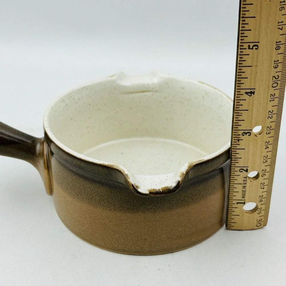 Mikasa Buckskin Gravy Boat & Underplate Brown Bands Potter's Art‎ Ben Seibel